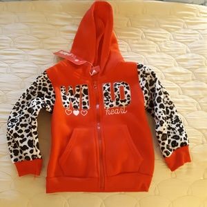 Girls Pink Zip Up Hoodie